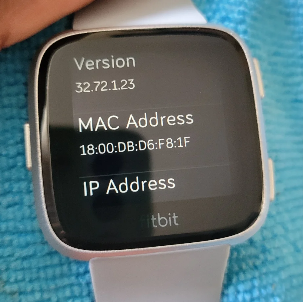 fitbit Versa  Smartwatch - Silver Case with Light Gray Band